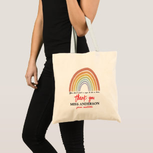 Bolsa Tote Enfermeira Arco-Íris Moderna, Aquarela Obrigado