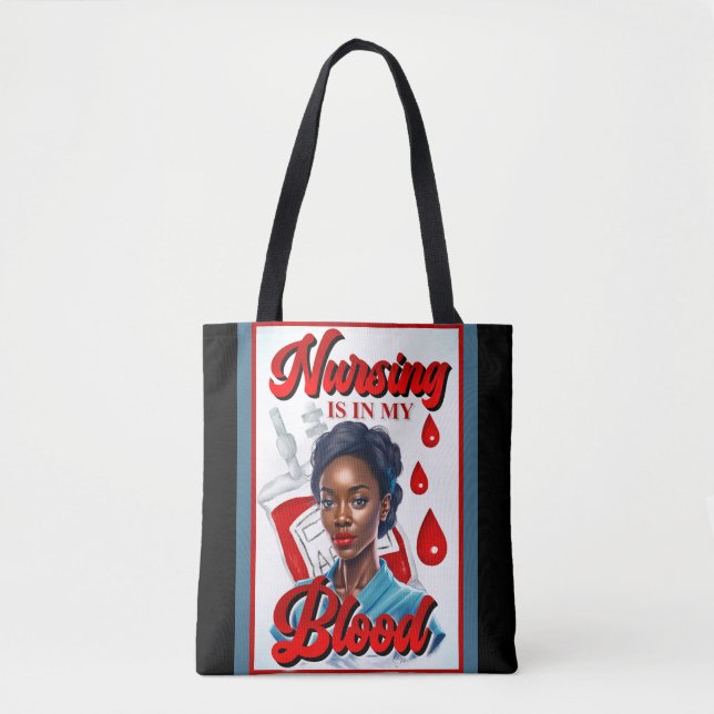 Bolsa Tote Enfermeira bonita Pinup está no meu sangue (Frente)