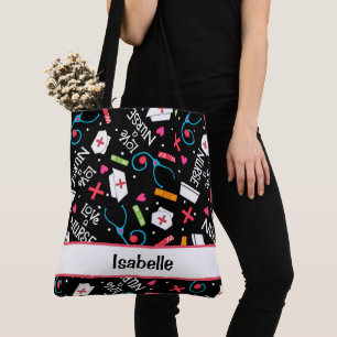 Bolsa Tote Enfermeira Com Arte Médica Personalizada