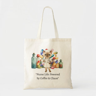 Bolsa Tote Enfermeira com texto engraçado para amantes de gat