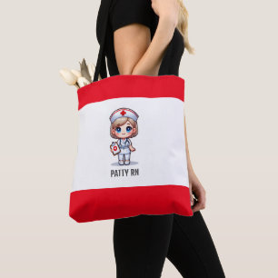 Bolsa Tote Enfermeira de Manga Bonita com Olhos Azuis de Cabe