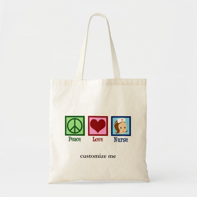 Bolsa Tote Enfermeira de paz costurada (Frente)