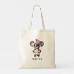 Bolsa Tote Enfermeira de Urso Koala Cuta com Estetoscópio Ver