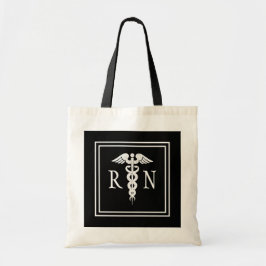 Bolsa Tote Enfermeira Elegante White Caduceus Registrada