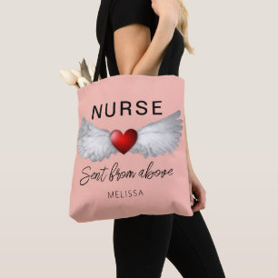 Bolsa Tote Enfermeira Enviada De Acima Do Angel Wings Nome Ro