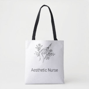 Bolsa Tote Enfermeira Estética Desenho de Linha de Seringa Bo