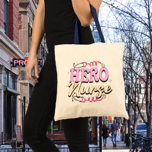 Bolsa Tote Enfermeira HERO Gráfica Rosa Fofa