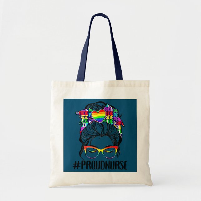 Bolsa Tote Enfermeira LGBT Orgulho gay Mensagem LGBTQ Ally  (Frente)