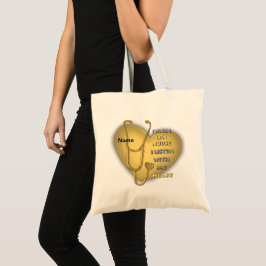 Bolsa Tote Enfermeira LPN Coração Amarelo