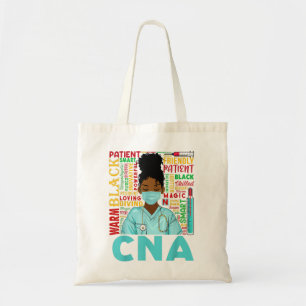 Bolsa Tote Enfermeira negra forte CNA afro-melanina afro-amer