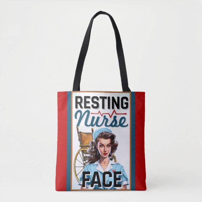 Bolsa Tote Enfermeira Nostálgica Bonita Enfermeira Amortecida (Frente)