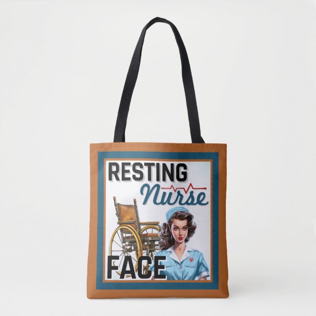 Bolsa Tote Enfermeira Nostálgica Bonita Enfermeira Amortecida (Frente)