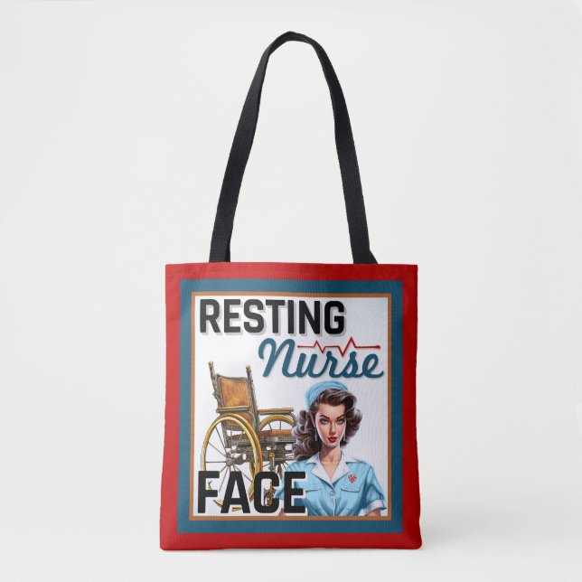 Bolsa Tote Enfermeira Nostálgica Bonita Enfermeira Amortecida (Frente)