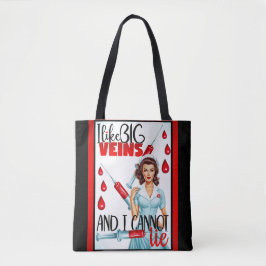 Bolsa Tote Enfermeira Nostálgica Bonita Eu Gosto De Veias Gra