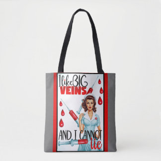 Bolsa Tote Enfermeira Nostálgica Bonita Eu Gosto De Veias Gra