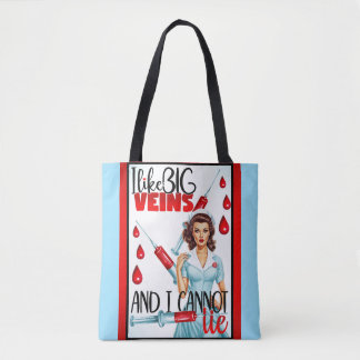 Bolsa Tote Enfermeira Nostálgica Bonita Eu Gosto De Veias Gra
