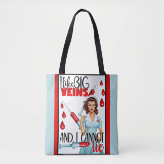 Bolsa Tote Enfermeira Nostálgica Bonita Eu Gosto De Veias Gra