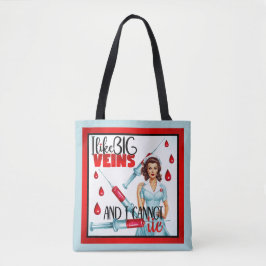 Bolsa Tote Enfermeira Nostálgica Bonita Eu Gosto De Veias Gra