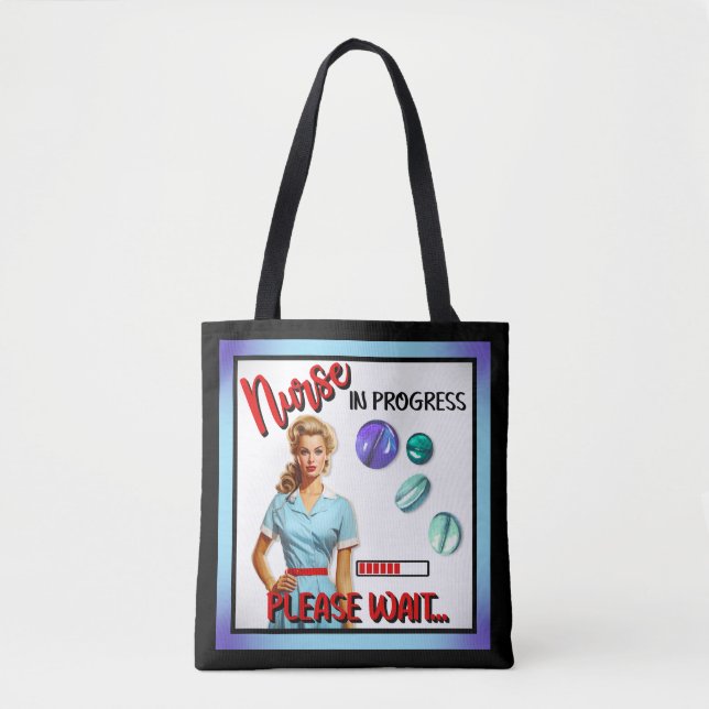 Bolsa Tote Enfermeira Nostálgica Enfermeira Em Andamento (Frente)