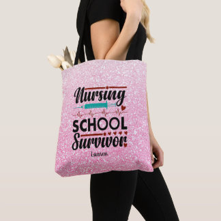 Bolsa Tote Enfermeira Persistente Sobrevivente Rosa Personali