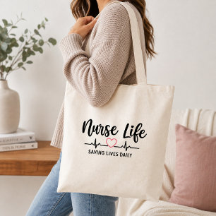 Bolsa Tote Enfermeira Salvando Vidas Diariamente