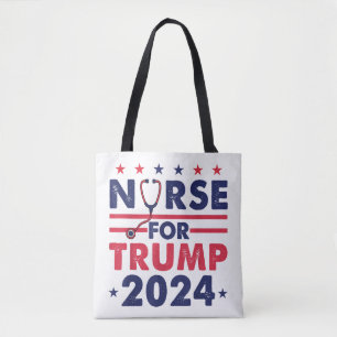 Bolsa Tote Enfermeiras Retro Para Trump 2024 Bandeira Estrela