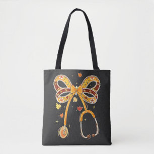 Bolsa Tote Enfermeiro de Abóbora Retro Estetoscópio de Vida Q