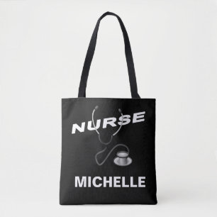 Bolsa Tote Enfermeiro de Nome Personalizável BLACK