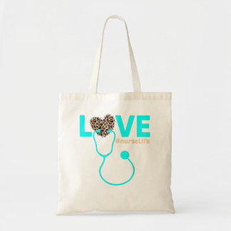 Bolsa Tote Enfermeiro Life RN LPN CNA Saúde Enfermeira Leopar