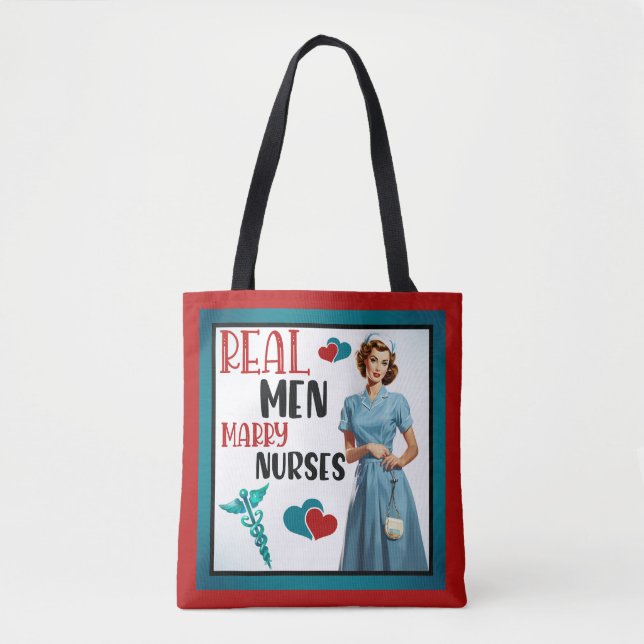 Bolsa Tote Enfermeiros De Casado De Homens Verdadeiros (Frente)