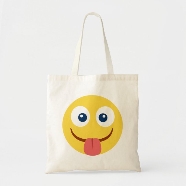 Bolsa Tote Enfiada A Língua Emoji (Frente)