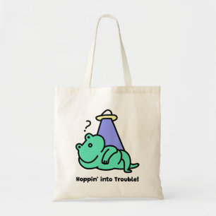 Bolsa Tote Enfiando em problemas! Sapo engraçado