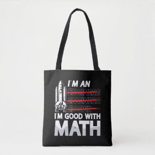 Bolsa Tote Engenheiro Aeroespacial Sou bom com Espaço de Mate