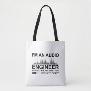 Bolsa Tote Engenheiro de Som Engraçado Diz Engenharia de Áudi
