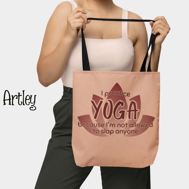 Bolsa Tote Engraçada Frase Rosa Lotus Flower Yoga (Criador carregado)