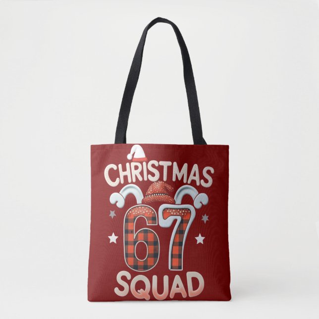 Bolsa Tote Engraçado 67 Seis Sete Meme Brainrot Esquadrão de  (Frente)