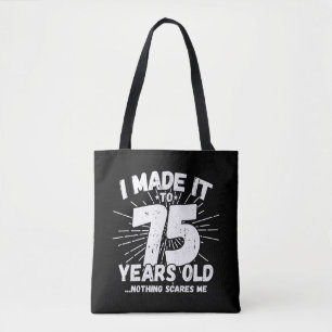 Bolsa Tote Engraçado 75 anos, citação de aniversário Sarcásti