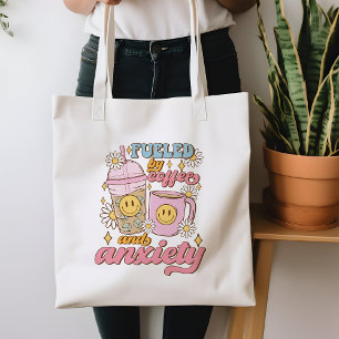 Bolsa Tote Engraçado Alimentado Por Café E Saco De Ansiedade