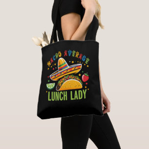 Bolsa Tote Engraçado Almoço Lady Cinco De Mayo Tacos Comida M