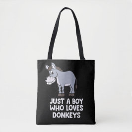 Bolsa Tote Engraçado, apenas um menino que ama burros