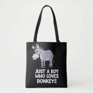 Bolsa Tote engraçado Apenas um Rapaz que Ama Burros