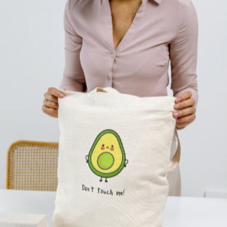Bolsa Tote Engraçado, Avocado, "Não me toque!"