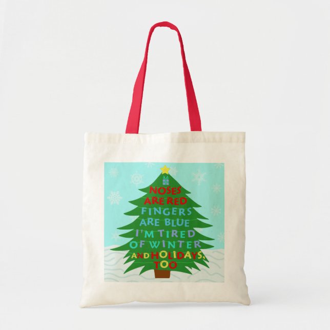 Bolsa Tote Engraçado Bah Humbug Poem Natal (Frente)