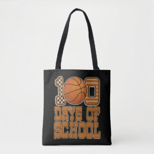 Bolsa Tote Engraçado Basquete Escolar 100 Dias Esportes Crian