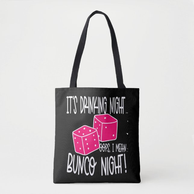 Bolsa Tote Engraçado Bebendo Bunco Night (Frente)