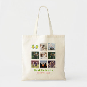Bolsa Tote Engraçado BFF PHOTO COLLAGE Dif Personalizado AVOC