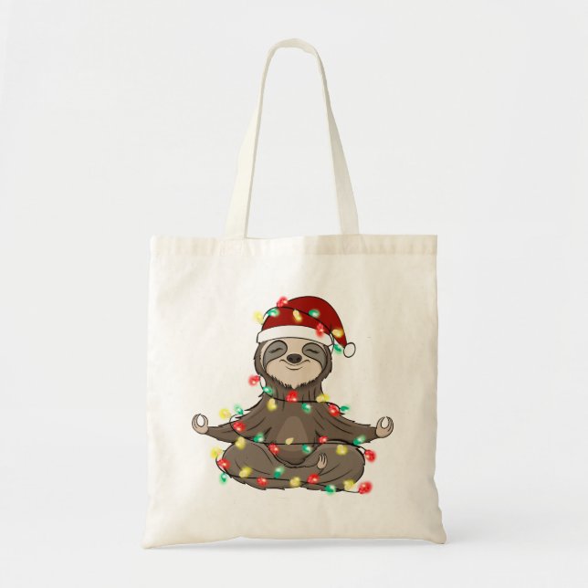 Bolsa Tote Engraçado, Bonito Natal Lama (Frente)