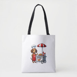 Bolsa Tote Engraçado Cão-De-Ferro-Vinho Enchido Sanduíche-De-