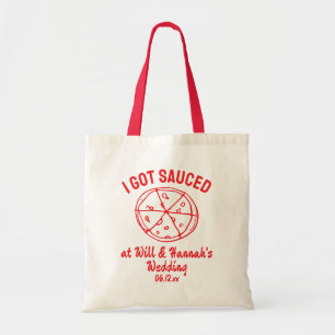 Bolsa Tote Engraçado Casamento Personalizado Favor Pizza Pres