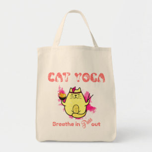Bolsa Tote Engraçado Cat Yoga
